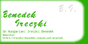 benedek ireczki business card